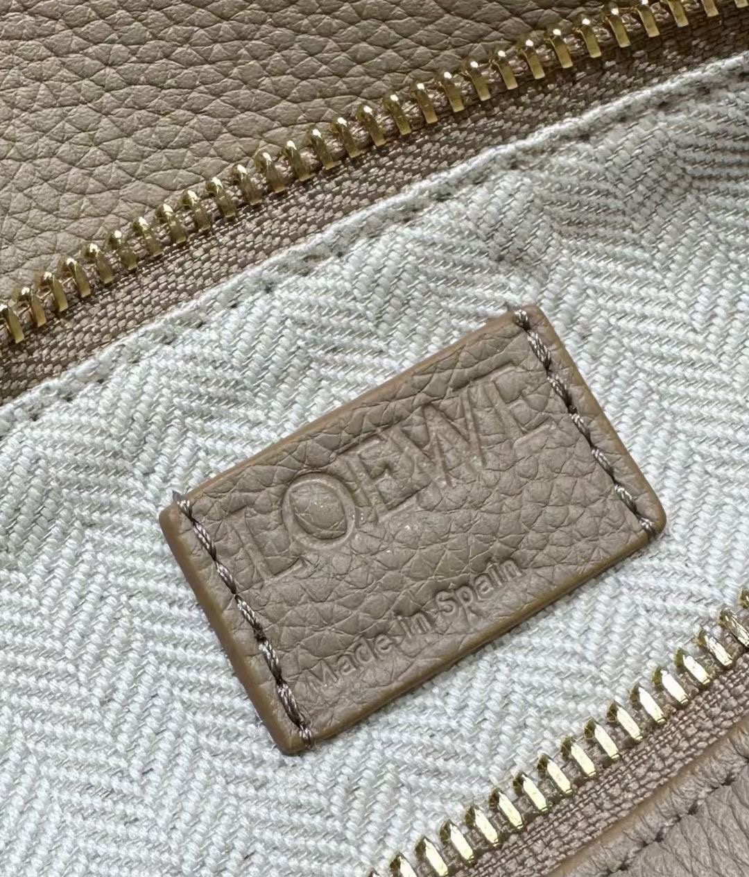 Loewe Small Puzzle Bag in Soft Grained Calfskin Sand